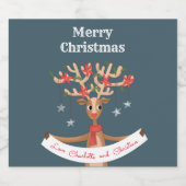 Kerst rendier bier label bier etiket (Enkel label)