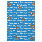 Kerst Rendier Blauw Wit Tafelkleed (Voorkant)