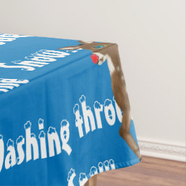 Kerst Rendier Blauw Wit Tafelkleed