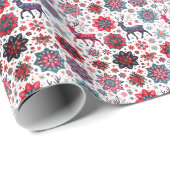Kerst rendier cadeau inpakpapier (Rol Hoek)