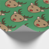 Kerst rendier cadeau inpakpapier (Hoek)