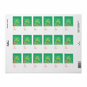 Kerst Rendier cadeau label groen (van en naar) (Full Sheet)