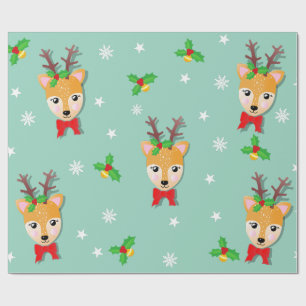 Kerst Rendier Cadeaupapier