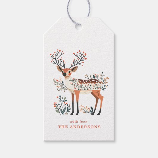 Kerst Rendier Cadeautags Cadeaulabel (Voorkant)