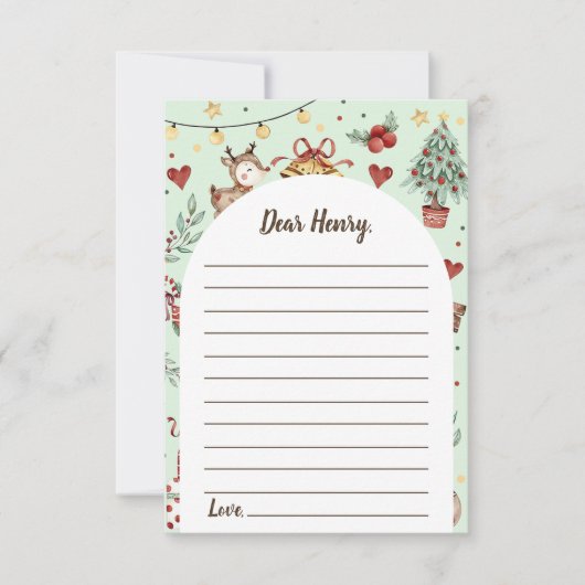 Kerst rendier capsule notitie bericht Kaart (Voorkant)