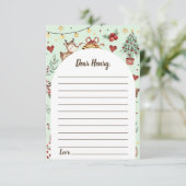 Kerst rendier capsule notitie bericht Kaart (Staand voorkant)