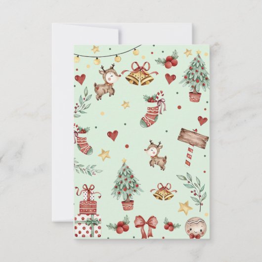 Kerst rendier capsule notitie bericht Kaart (Achterkant)