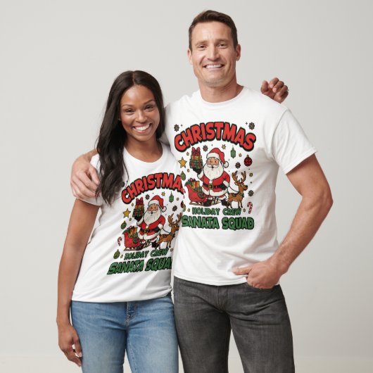 Kerst Rendier Cartoon Familiefeest T-shirt (Unisex)