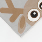 Kerst rendier Cartoon Pattern Fun Grey Fleece Deken (Hoek)