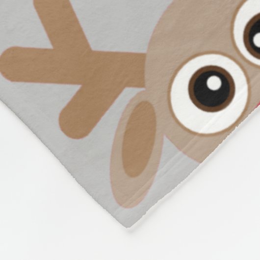 Kerst rendier Cartoon Pattern Fun Grey Fleece Deken (Hoek)