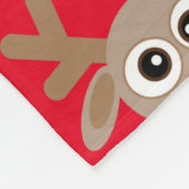 Kerst rendier Cartoon Pattern Fun Red Fleece Deken (Hoek)