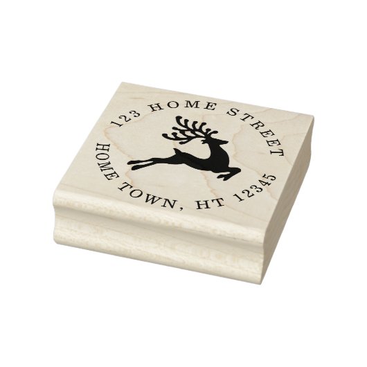 Kerst Rendier Cirkel Retouradres Rubberstempel (Stempel)