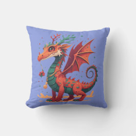 Kerst rendier draak Abstracte stijlvolle Cartoon Kussen