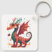 Kerst rendier draak Abstracte stijlvolle Cartoon Sleutelhanger (Achterkant)
