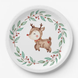 Kerst rendier Eerste verjaardag Papieren bord