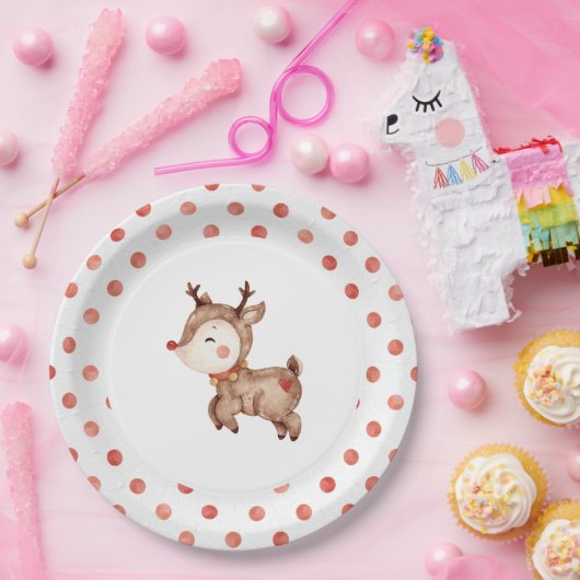 Kerst rendier eerste verjaardagspapier Bord (Feest)
