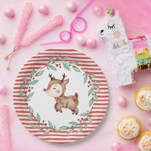 Kerst rendier eerste verjaardagspapier Bord (Feest)