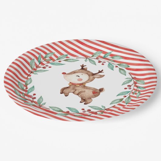 Kerst rendier eerste verjaardagspapier Bord (Gekanteld)