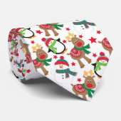 Kerst Rendier En Pinguïn Stropdas (Opgerold)