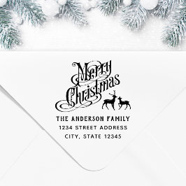 Kerst Rendier Familienaam Retouradres Zelfinktende Stempel