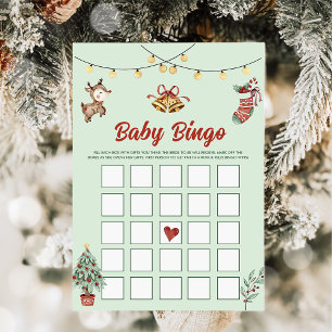 Kerst Rendier Feest Baby Bingo Spellen Kaart