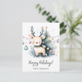 Kerst rendier feestdagenkaart (Staand voorkant)
