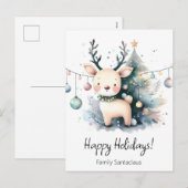 Kerst rendier feestdagenkaart (Voorkant / Achterkant)