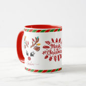 Kerst rendier Gezicht Vakantie Cadeaus Mok (Voorkant links)