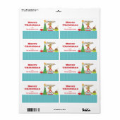Kerst Rendier Gift Label Labels (Full Sheet)