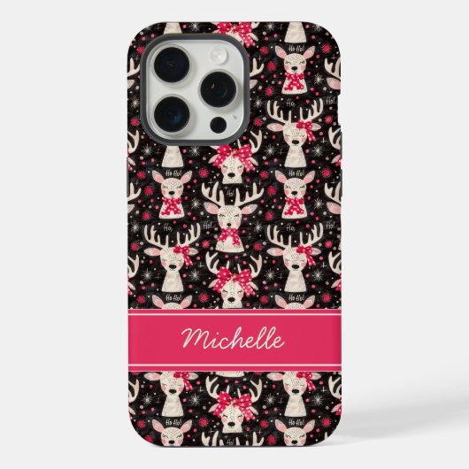Kerst Rendier Hoesje voor Telefoon | Gepersonalise iPhone Hoesje (Achterkant)