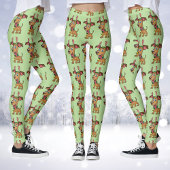Kerst rendier hond Cartoon Leggings