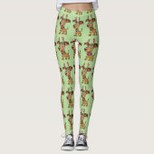 Kerst rendier hond Cartoon Leggings (Voorkant)