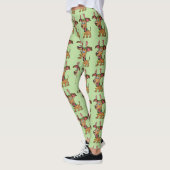 Kerst rendier hond Cartoon Leggings (Links)
