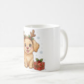 Kerst Rendier Hond Puppy Mok (Voorkant rechts)