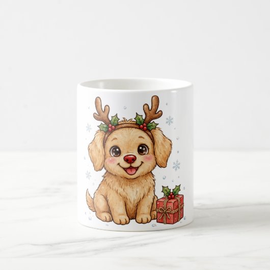 Kerst Rendier Hond Puppy Mok (Center)