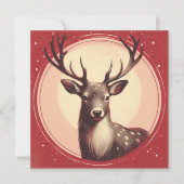 Kerst Rendier Huidige Boho Illustratie Feestdagenkaart (Voorkant)