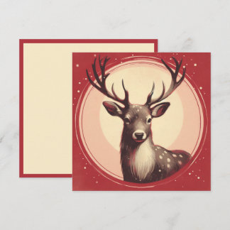 Kerst Rendier Huidige Boho Illustratie Feestdagenkaart