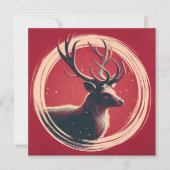Kerst Rendier Huidige Boho Illustratie Feestdagenkaart (Voorkant)