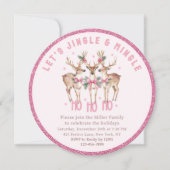 Kerst Rendier Jingle & Mingle Feestelijke Partij Kaart (Voorkant)