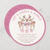 Kerst Rendier Jingle & Mingle Feestelijke Partij Kaart (Voorkant / Achterkant)