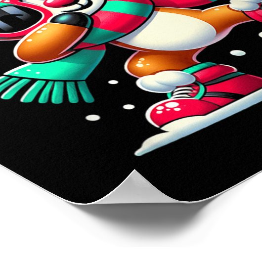 Kerst Rendier Jongens Dabbing Reindeer Santa Xma Poster (Hoek)