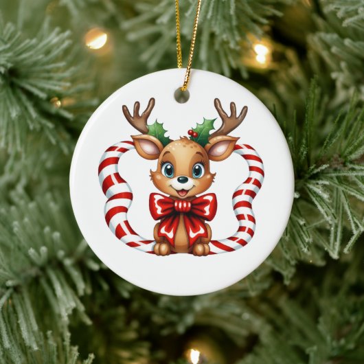 Kerst rendier keramisch ornament (Boom)