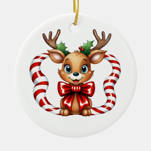 Kerst rendier keramisch ornament (Voorkant)