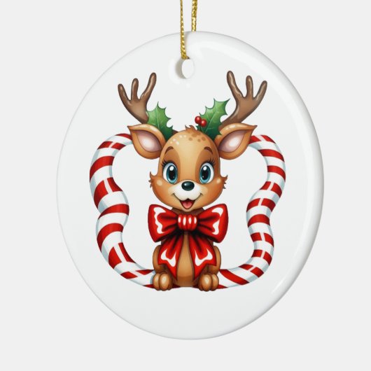 Kerst rendier keramisch ornament (Links)