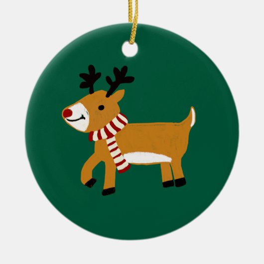 Kerst Rendier Keramisch Ornament (Voorkant)