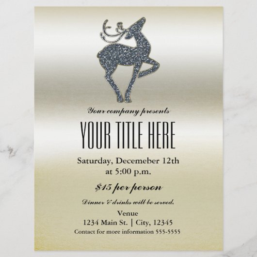 Kerst Rendier Kerstfeest Feest Evenement Flyer (Voorkant)