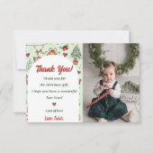 Kerst rendier kerstfeest foto bedankkaart (Voorkant)