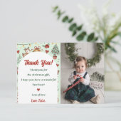 Kerst rendier kerstfeest foto bedankkaart (Staand voorkant)