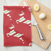 kerst rendier keukenhanddoek (Quarter Fold)