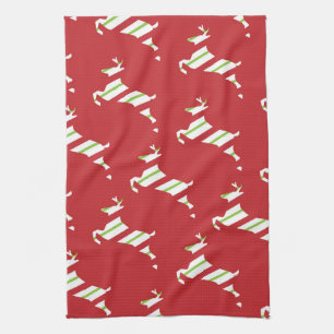 kerst rendier keukenhanddoek